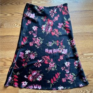 brand new ann taylor size 0 pattern skirt vintage hippie boho black floral